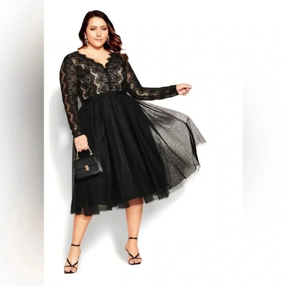 City Chic Rare Beauty black dress size XL/22 - Picture 2 of 11